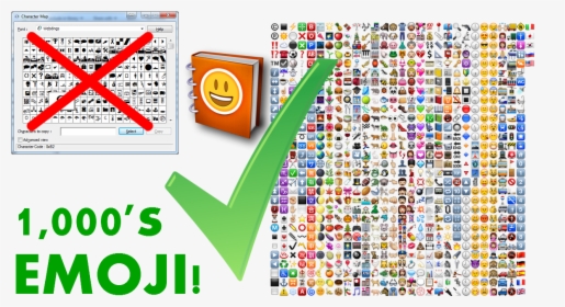 Emojipedia - Windows Character Map Emojis, HD Png Download, Transparent PNG