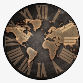 Wall Clocks With World Map, HD Png Download, Transparent PNG
