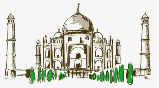 Cartoon Drawing At Getdrawings - Easy Paintings Of Taj Mahal, HD Png Download, Transparent PNG