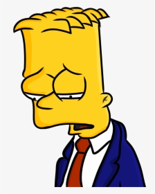 Sad Bart Png Vector Download - Draw Bart Simpson Sad, Transparent Png, Transparent PNG
