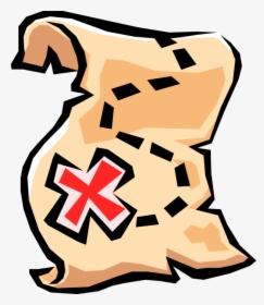 Vector Illustration Of Treasure Map With X Marking - Treasure Map With X, HD Png Download, Transparent PNG