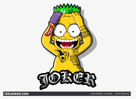 Joker Face Bart Simpson, HD Png Download, Transparent PNG