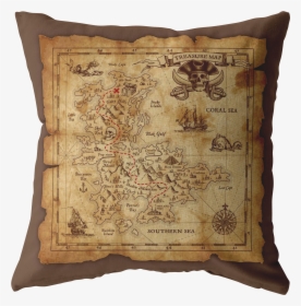 Treasure Map Pillow - Servilletas Mapa Tesoro, HD Png Download, Transparent PNG