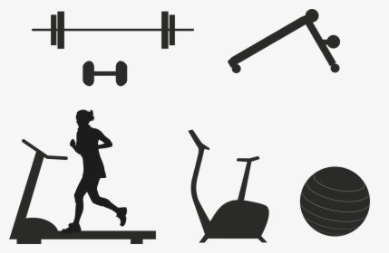 Gym Equipments Png Image - Black And White Fitness Equipment, Transparent Png, Transparent PNG