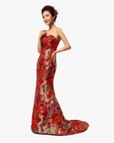 Asian Bridal Gowns Png Free Pic - Chinese Inspired Prom Dress, Transparent Png, Transparent PNG