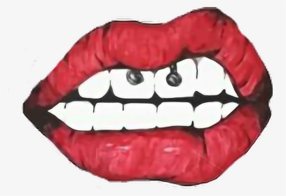 #lips #lipart #lipsticks #lipsense #redlips #lip #lipgloss - Desenhos De Boca Com Piercing, HD Png Download, Transparent PNG