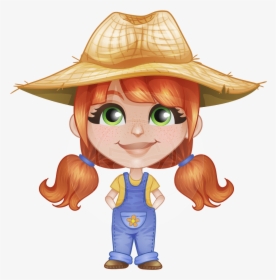 Little Farm Girl Cartoon, HD Png Download, Transparent PNG