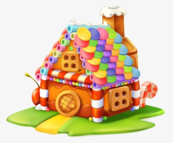 Gingerbread House Cupcake Sweetness Candy - Transparent Cartoon Gingerbread House, HD Png Download, Transparent PNG
