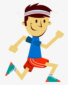 Sport The Little Boy In Transprent Png Clipart , Png - Cartoon Man Running Png, Transparent Png, Transparent PNG