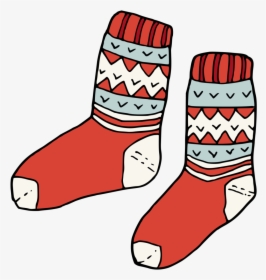 Hand Painted Pair Of Red Socks Winter Transparent Decorative - Pair Of Socks Clipart, HD Png Download, Transparent PNG