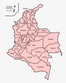 Colombia Departments Spanish - Colombia Map In Spanish, HD Png Download, Transparent PNG