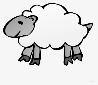 Sheep High Quality Animal Free Black White Clipart - Sheep Cartoon No Background, HD Png Download, Transparent PNG