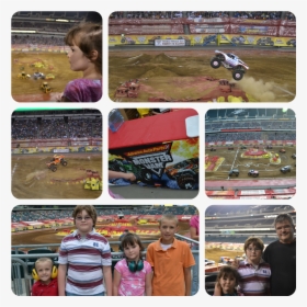Family Watching Monster Trucks - Collage, HD Png Download, Transparent PNG