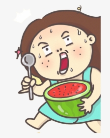 Clip Art Fat Girl Eating, HD Png Download, Transparent PNG