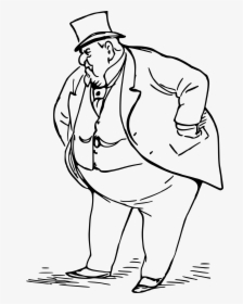 People Clipart Fat - Big Fat Man Drawing, HD Png Download, Transparent PNG