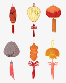 Lantern Set Illustration Tassel Chinese Knot Png And - Nút Thắt Tua Lồng Đèn Png, Transparent Png, Transparent PNG
