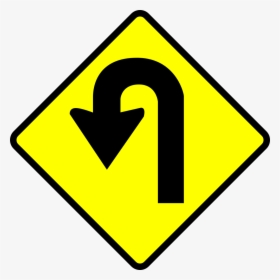 Caution U-turn - Clipart U Turn Sign, HD Png Download, Transparent PNG