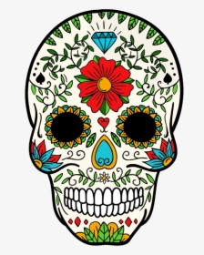 Day Of The Dead Sugar Skull - Day Of The Dead Skull Clipart, HD Png Download, Transparent PNG