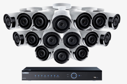 2k Super Hd Ip Nvr Security Camera System With 16 2k - Lorex Com Características De 16 2k 4mp, HD Png Download, Transparent PNG