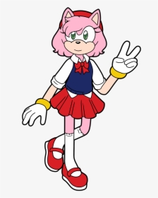 Amy Rose Redesign - Cartoon, HD Png Download, Transparent PNG