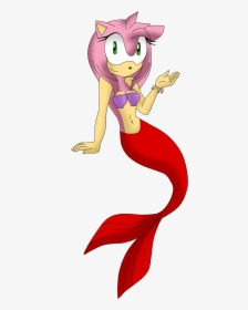 Pc Mermaid Amy Rose By Miss-aquatic - Amy Rose As A Mermaid, HD Png Download, Transparent PNG
