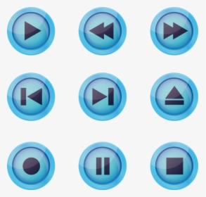 Blue Play Associated Button Euclidean Vector Icon - Iconos De Reproductor De Musica, HD Png Download, Transparent PNG