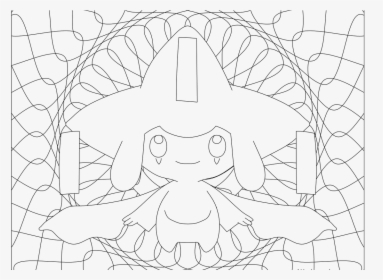 Adult Pokemon Coloring Page Jirachi - Line Art, HD Png Download, Transparent PNG