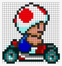 Super Mario Kart Toad Pixel Art, HD Png Download, Transparent PNG