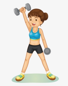 Dumbbell Clipart Sport Training And In Presentations - Girl Lifting Weights Cartoon, HD Png Download, Transparent PNG