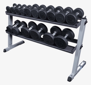 W/ Optional 5-50 Round Rubber Dumbells - Body Solid Dumbbell Rack, HD Png Download, Transparent PNG