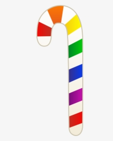 Rainbow Colored Candy Cane - Colorful Candy Cane Clipart, HD Png Download, Transparent PNG