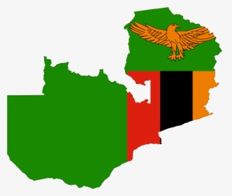 Zambia Flag Map Large Map - Zambia Flag In Country, HD Png Download, Transparent PNG