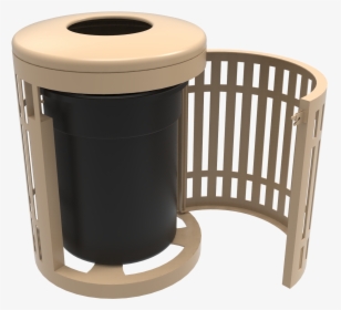 32 Gallon Downtown Trash Receptacle With Flattop And - Lndustrial Metal Trash Bin, HD Png Download, Transparent PNG