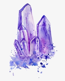 Image Transparent Stock Image Purple Amethyst Cluster - Amethyst Crystal Painting, HD Png Download, Transparent PNG