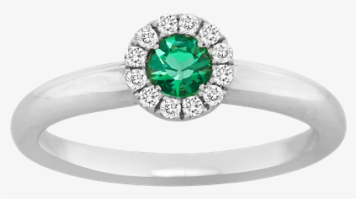 Spark Creations Emerald & Diamond Halo Ring - Pre-engagement Ring, HD Png Download, Transparent PNG