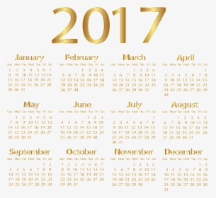 2017 Gold Calendar Png Transparent Clip Art Image, Png Download, Transparent PNG