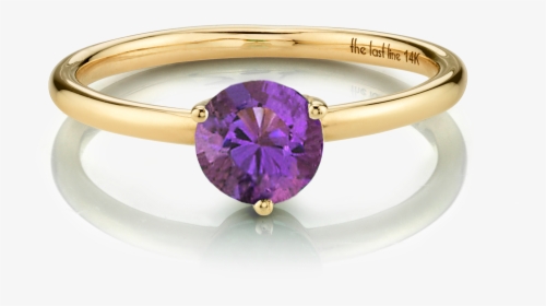 Large Solitaire Amethyst Ring - Birthstone, HD Png Download, Transparent PNG