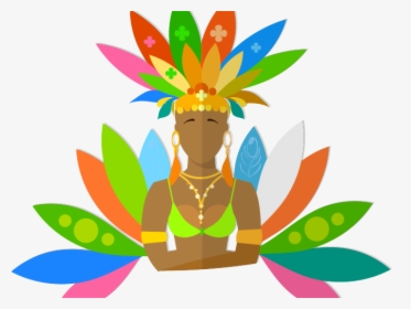 Headdress Clipart Carnival - Rio De Janeiro Carnival Cartoon, HD Png Download, Transparent PNG