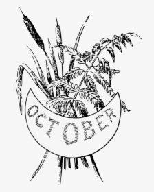 Illustrated Months - Clip Art Black And White October, HD Png Download, Transparent PNG