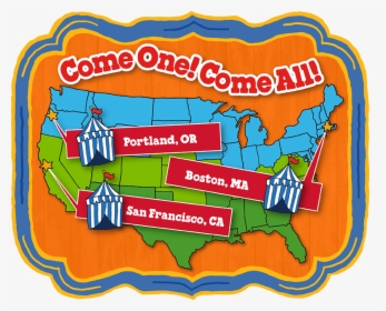Map Of The Ben & Jerry S Carnival Tour Stops, HD Png Download, Transparent PNG