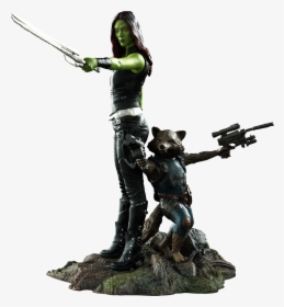 Gamora And Rocket Statue, HD Png Download, Transparent PNG