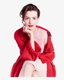 Anne Hathaway Red Coat - Anne Hathaway Png, Transparent Png, Transparent PNG