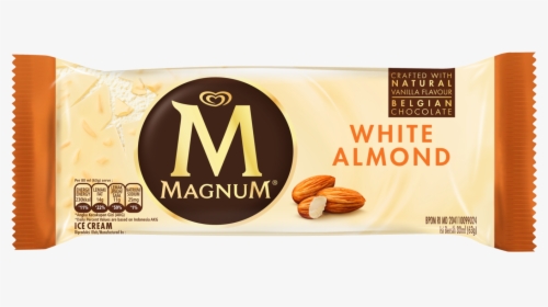 63520 Magnum White Almond 80ml Wrapper Id 3d Pack Shot - Magnum Ice Cream White, HD Png Download, Transparent PNG