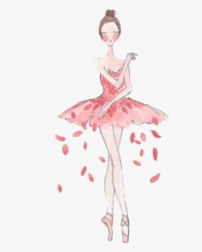 #ballerina #flower #watercolor #pink #stickers - Dibujos De Ballet, HD Png Download, Transparent PNG