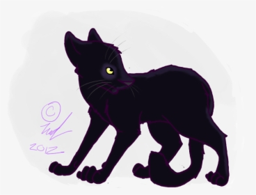 Whiskers Domestic Short-haired Cat Silhouette Tail - Black Cat, HD Png Download, Transparent PNG