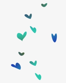Transparent Falling Hearts Png - Green And Blue Hearts, Png Download, Transparent PNG