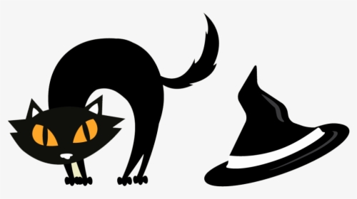 Black Cat Halloween Vector, HD Png Download, Transparent PNG