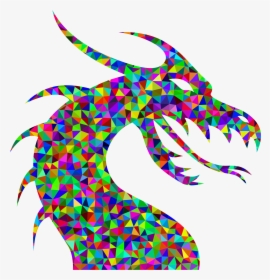Prismatic Low Poly Dragon Clip Arts - Dragon Black And White, HD Png Download, Transparent PNG