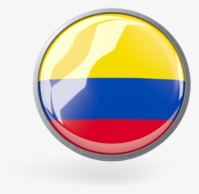 Metal Framed Round Icon - Bandeira Da Colombia Redondo, HD Png Download, Transparent PNG