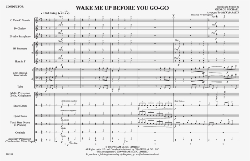 Wake Me Up Before You Go Go Thumbnail - You Want It Sheet Music, HD Png Download, Transparent PNG